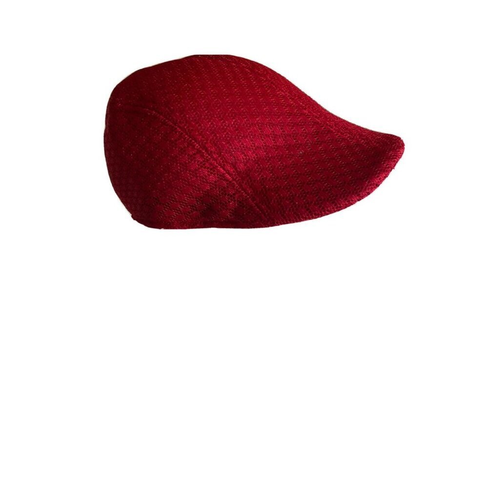 Magid Hats Flat Cap Red Textured Mesh Ivy Newsboy Driving Hat RN90894 Mens